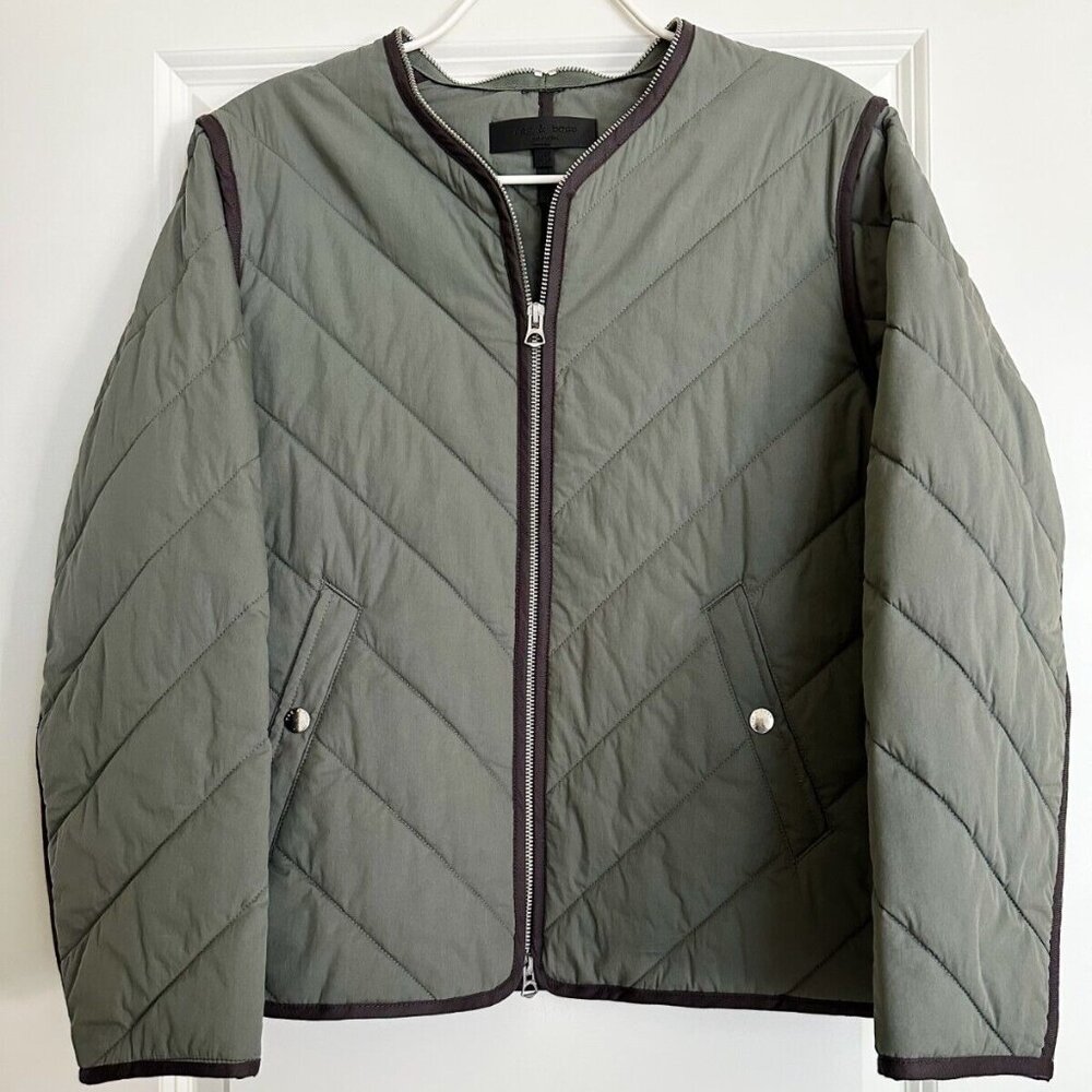 Women's Rag & Bone Green Sleeping Bag Liner Quilted Jacket Size S